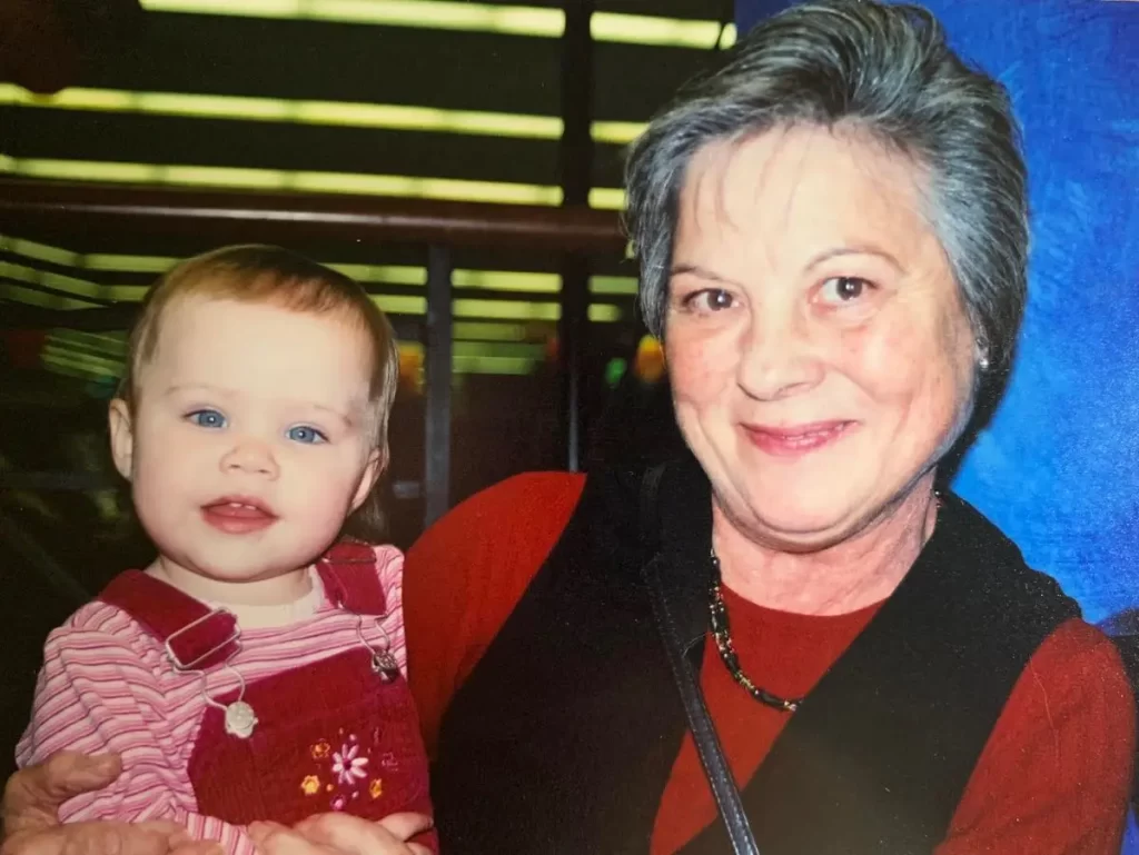 grandmother holding granddaughter used in blog post about saying goodbye to mom
