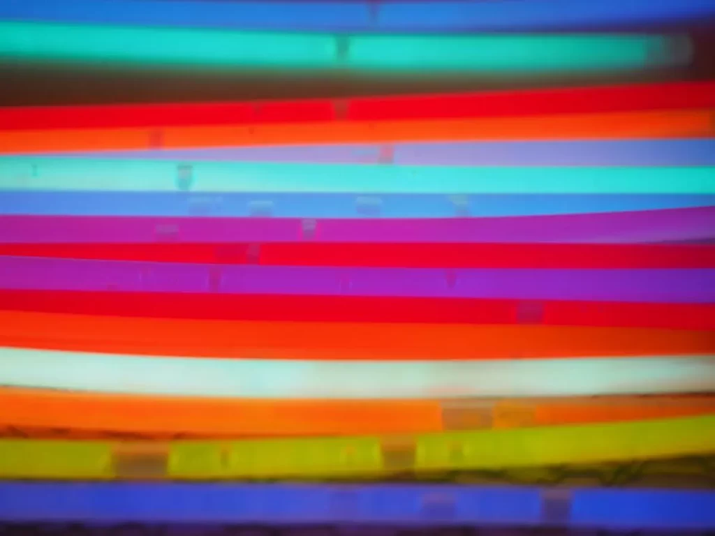 Different coloured glow sticks