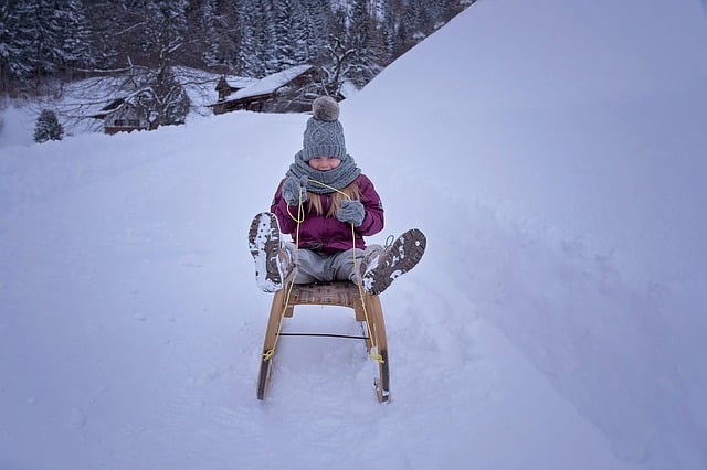 child on a sled
