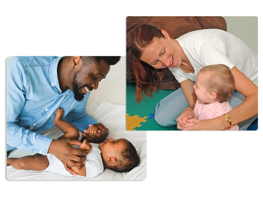 Parents signing with their babies